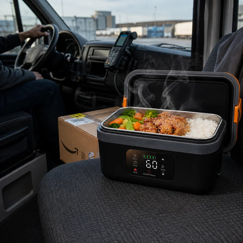 Adapt to square 1:1 crop, recenter the product and the van interior scene, keep the same lighting, c